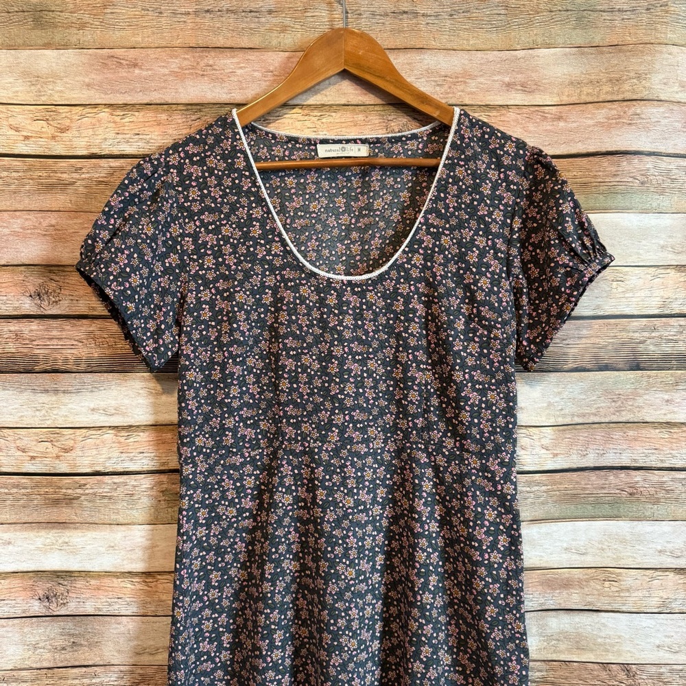 Natural Life Women's Floral Print Boho Peasant Cottagecore Juliette Maxi Dress M - Picture 2 of 10